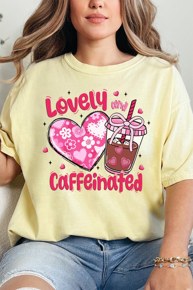 Lovely And Caffeinated Comfort Colors Adult Ring - Spun Cotton Tee - Wholesale Accessory Market