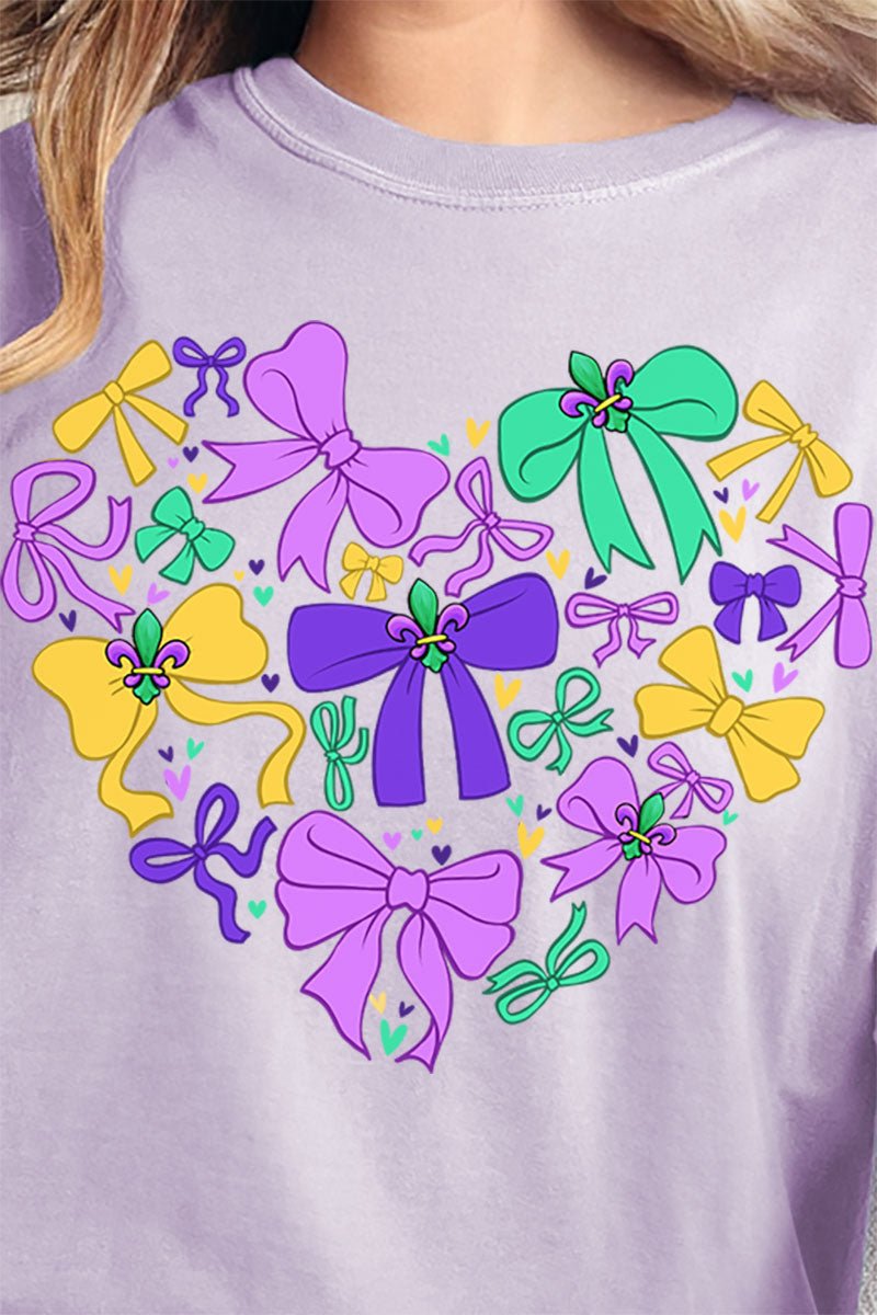 Mardi Magic Bows Comfort Colors Adult Ring - Spun Cotton Tee - Wholesale Accessory Market