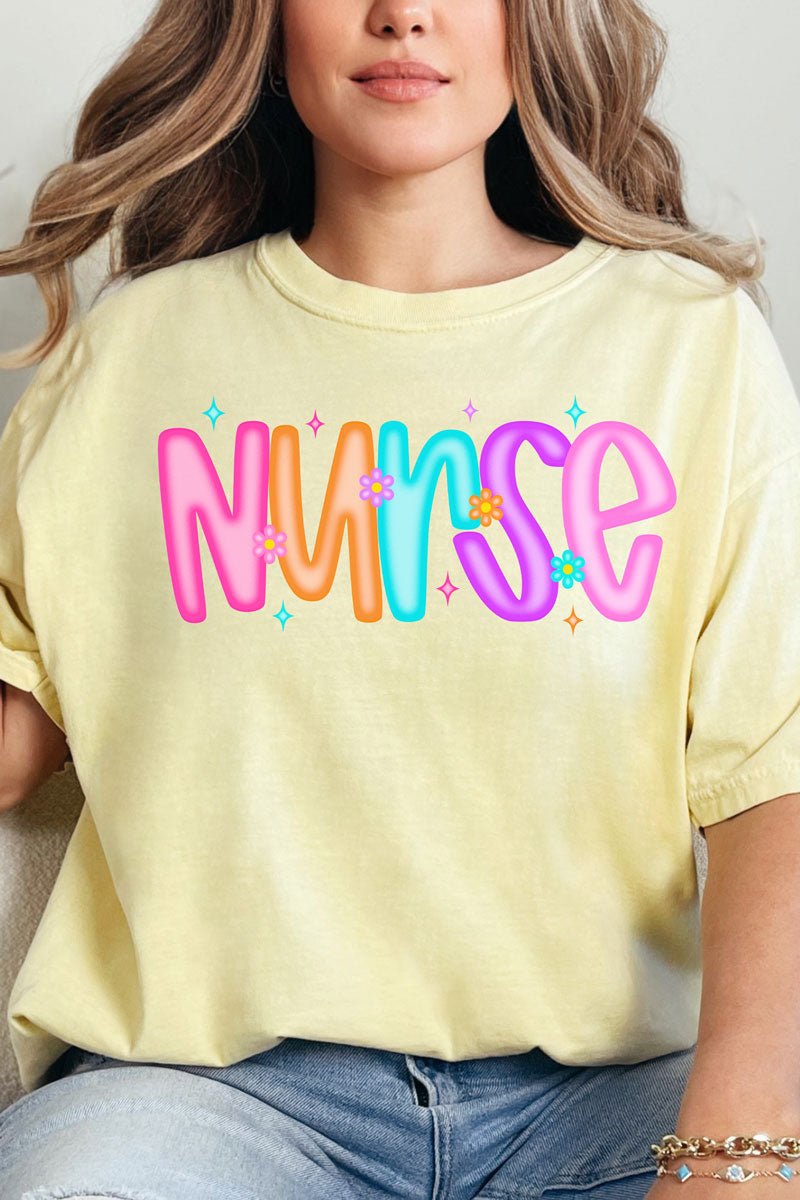 Neon Glow Nurse Comfort Colors Adult Ring - Spun Cotton Tee - Wholesale Accessory Market