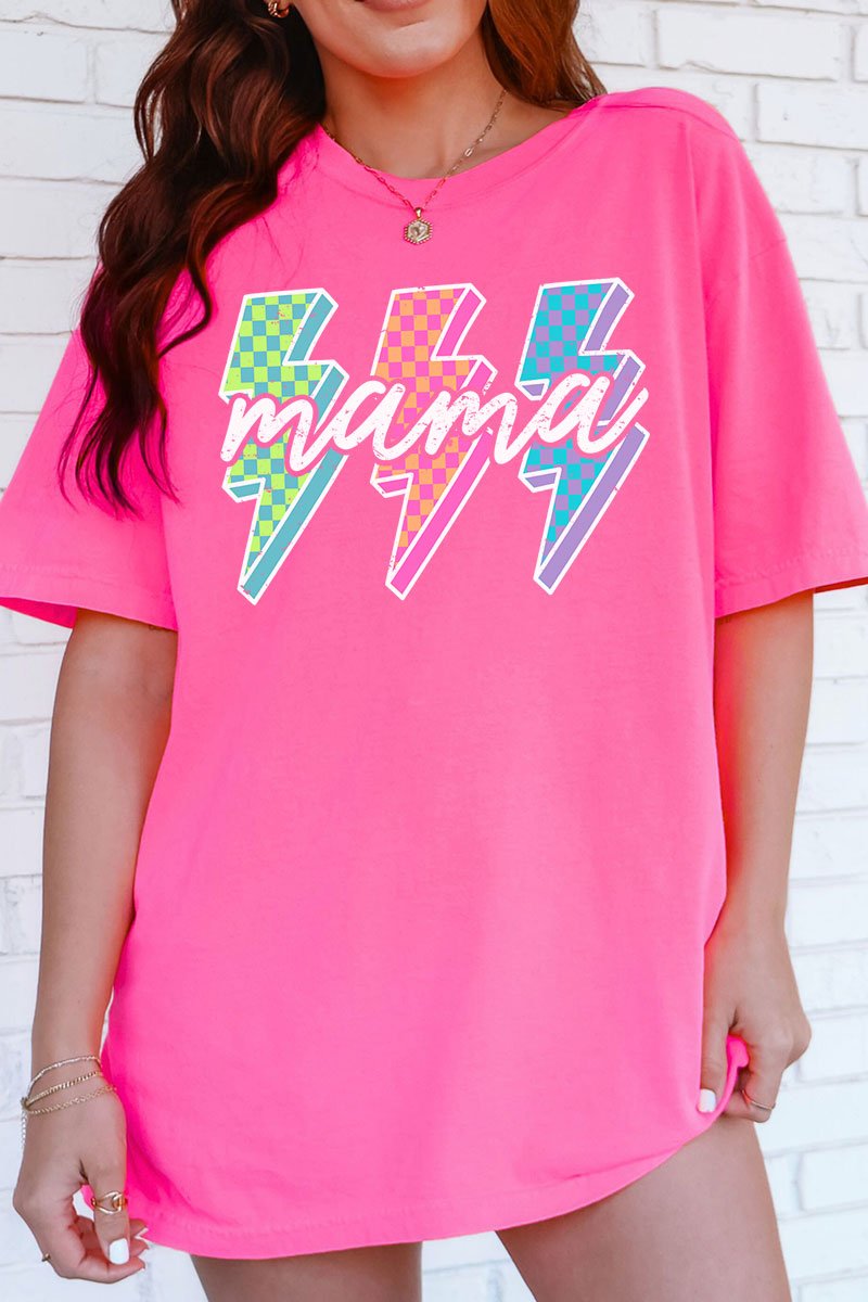 Neon Lightning Mama Comfort Colors Adult Ring - Spun Cotton Tee - Wholesale Accessory Market