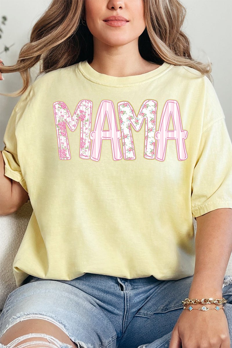 Pink Blossom Mama Comfort Colors Adult Ring - Spun Cotton Tee - Wholesale Accessory Market