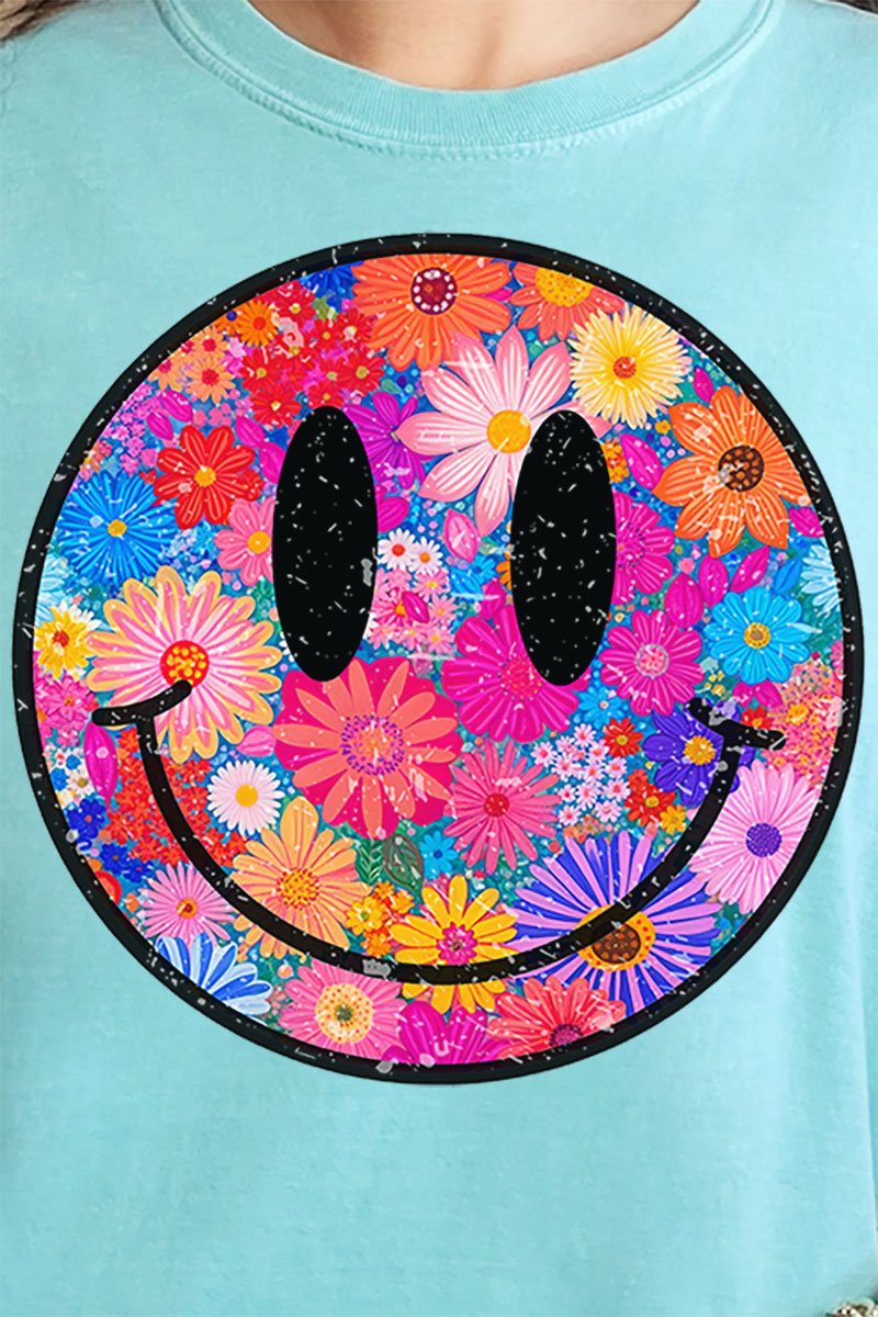 Retro Happy Smiles Comfort Colors Adult Ring - Spun Cotton Tee - Wholesale Accessory Market