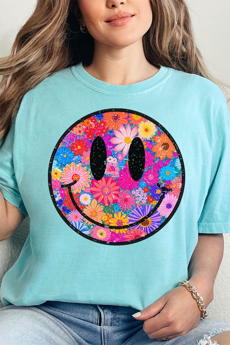 Retro Happy Smiles Comfort Colors Adult Ring - Spun Cotton Tee - Wholesale Accessory Market