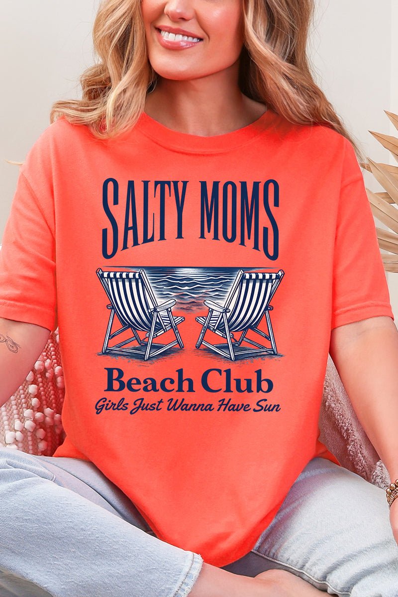 Salty Moms Beach Club Comfort Colors Adult Ring - Spun Cotton Tee - Wholesale Accessory Market