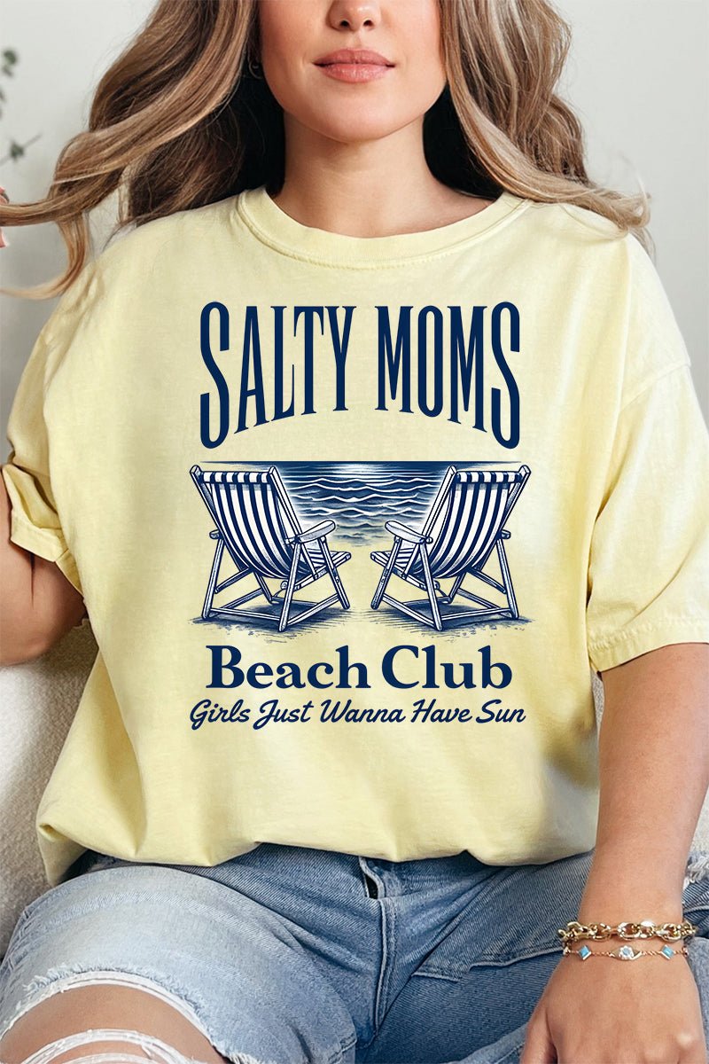 Salty Moms Beach Club Comfort Colors Adult Ring - Spun Cotton Tee - Wholesale Accessory Market