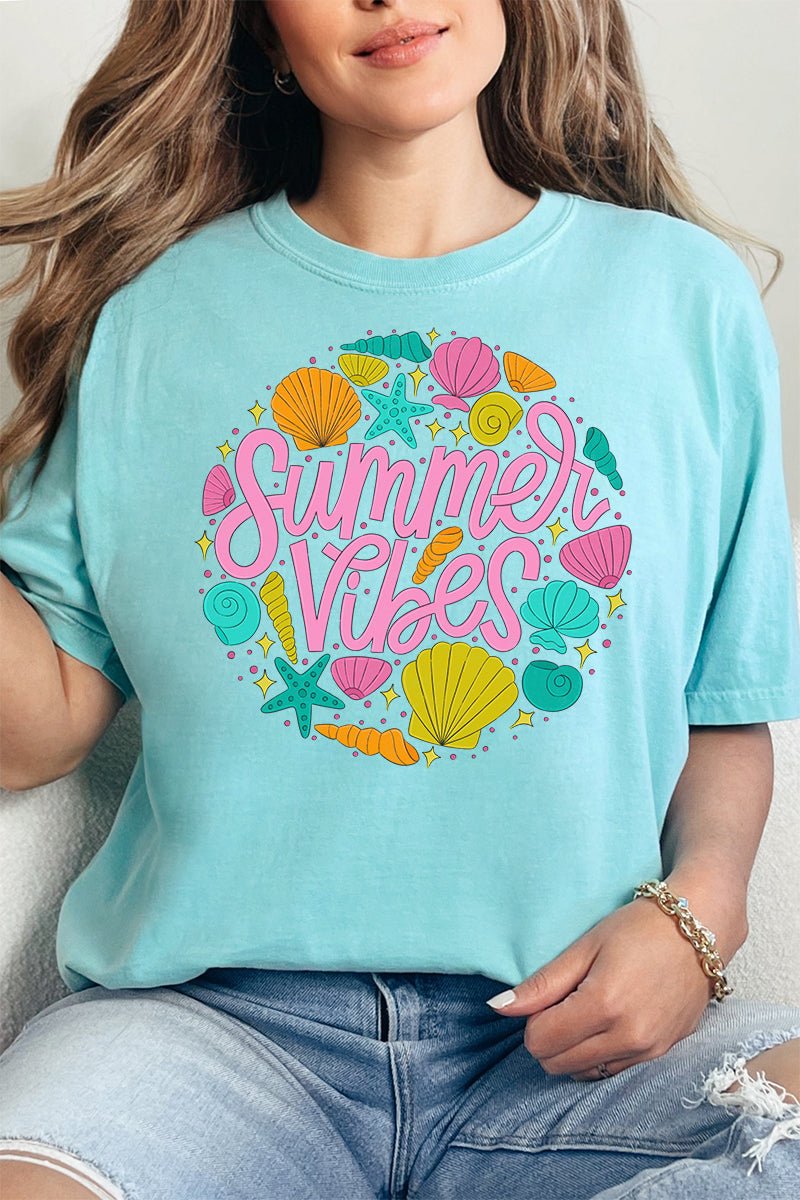 Shells & Summer Vibes Comfort Colors Adult Ring - Spun Cotton Tee - Wholesale Accessory Market
