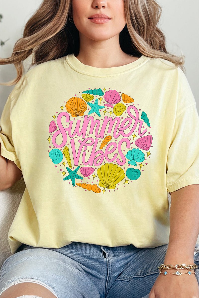 Shells & Summer Vibes Comfort Colors Adult Ring - Spun Cotton Tee - Wholesale Accessory Market