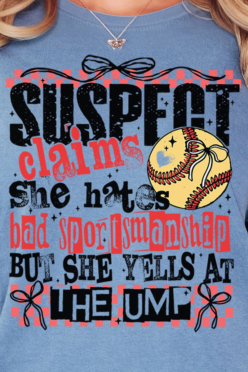 Softball Suspect Yells At The Ump Comfort Colors Adult Ring - Spun Cotton Tee - Wholesale Accessory Market