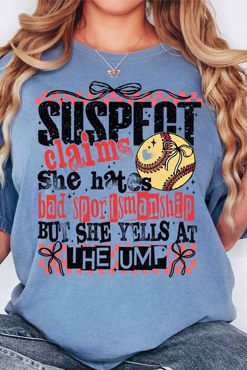 Softball Suspect Yells At The Ump Comfort Colors Adult Ring - Spun Cotton Tee - Wholesale Accessory Market