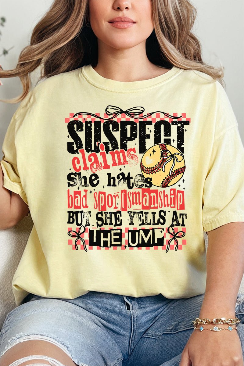 Softball Suspect Yells At The Ump Comfort Colors Adult Ring - Spun Cotton Tee - Wholesale Accessory Market