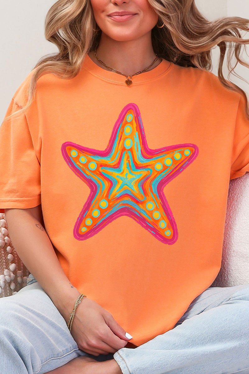 Sparkling Starfish Comfort Colors Adult Ring - Spun Cotton Tee - Wholesale Accessory Market