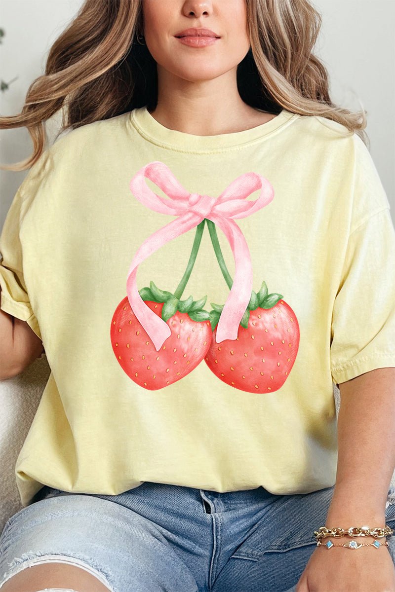 Strawberry Girly Comfort Colors Adult Ring - Spun Cotton Tee - Wholesale Accessory Market