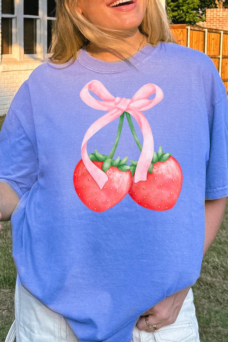 Strawberry Girly Comfort Colors Adult Ring - Spun Cotton Tee - Wholesale Accessory Market