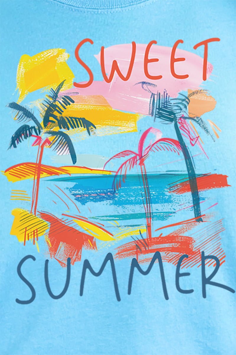 Sweet Summer Palms Comfort Colors Adult Ring - Spun Cotton Tee - Wholesale Accessory Market