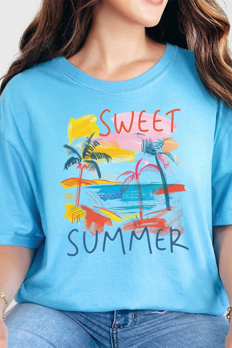 Sweet Summer Palms Comfort Colors Adult Ring - Spun Cotton Tee - Wholesale Accessory Market