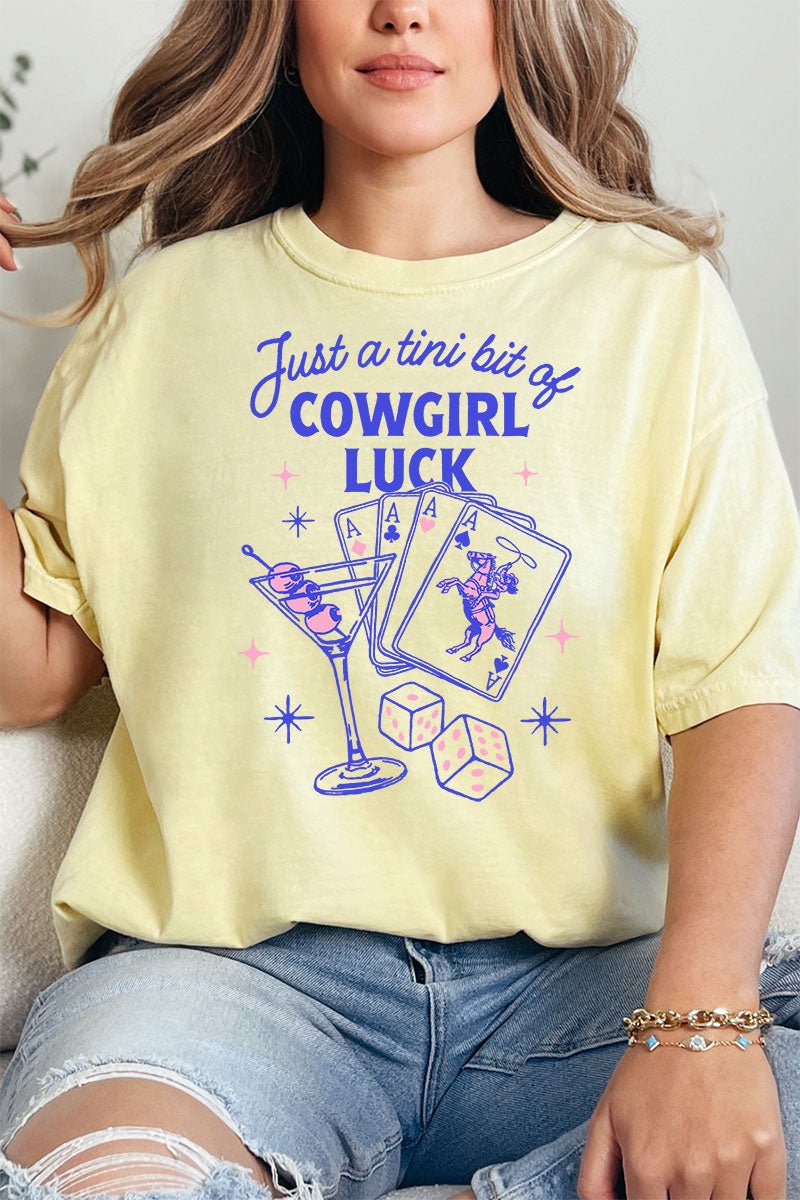 Tini Bit Of Cowgirl Luck Comfort Colors Adult Ring - Spun Cotton Tee - Wholesale Accessory Market
