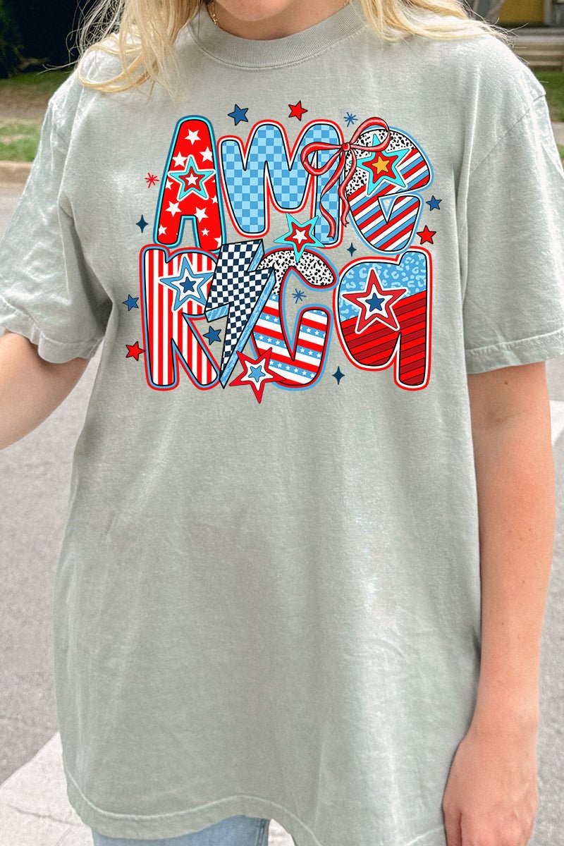 All Things America Doodle Comfort Colors Adult Ring - Spun Cotton Tee - Wholesale Accessory Market
