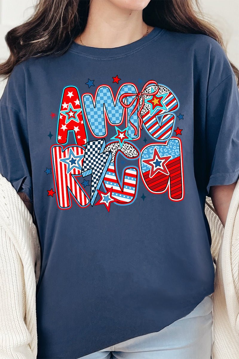All Things America Doodle Comfort Colors Adult Ring - Spun Cotton Tee - Wholesale Accessory Market