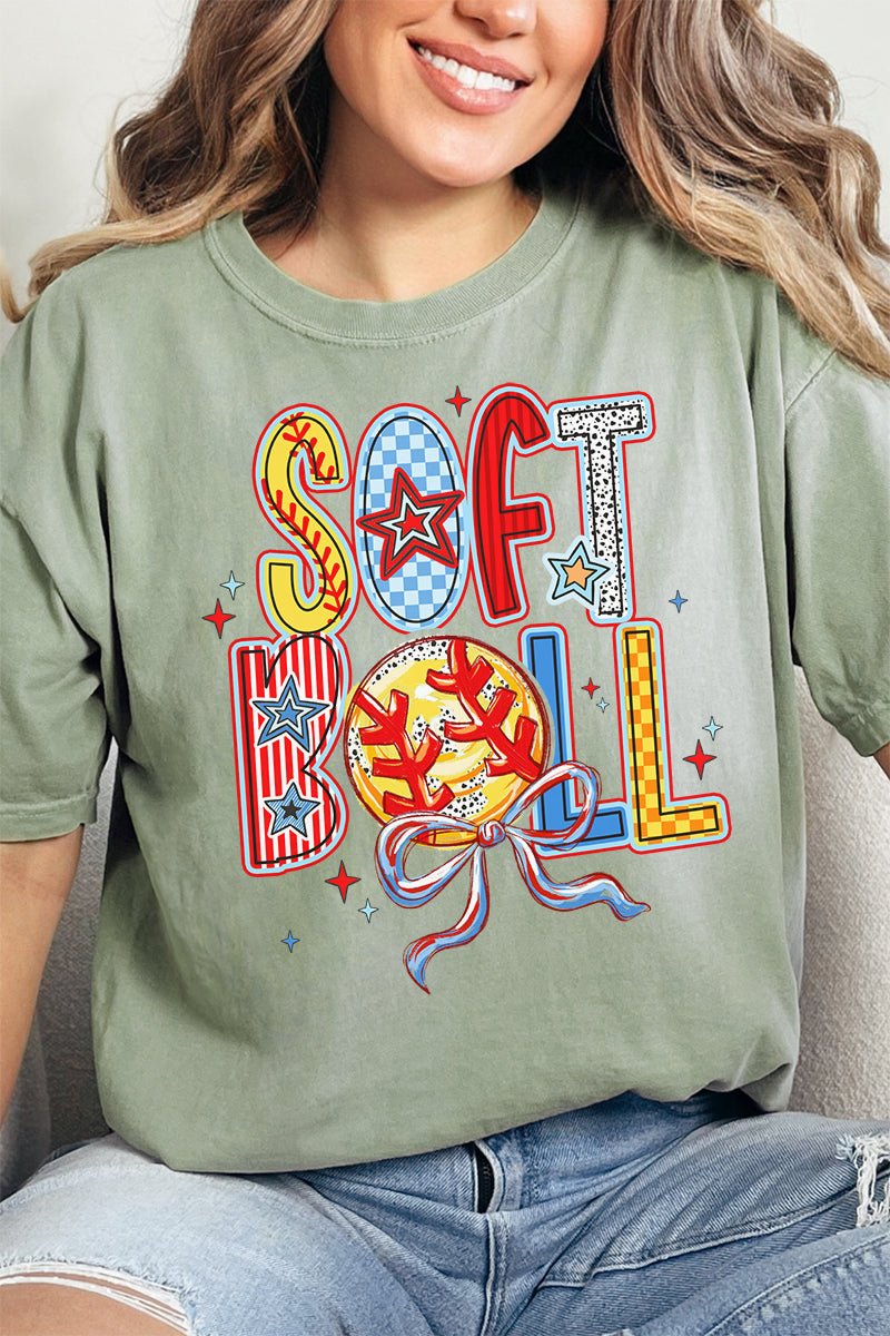 All Things Softball Doodle Comfort Colors Adult Ring - Spun Cotton Tee - Wholesale Accessory Market