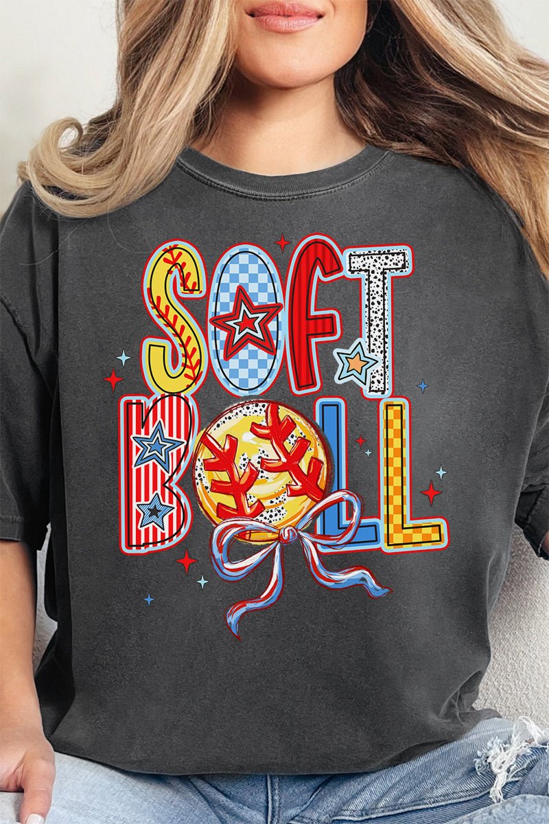 All Things Softball Doodle Comfort Colors Adult Ring - Spun Cotton Tee - Wholesale Accessory Market