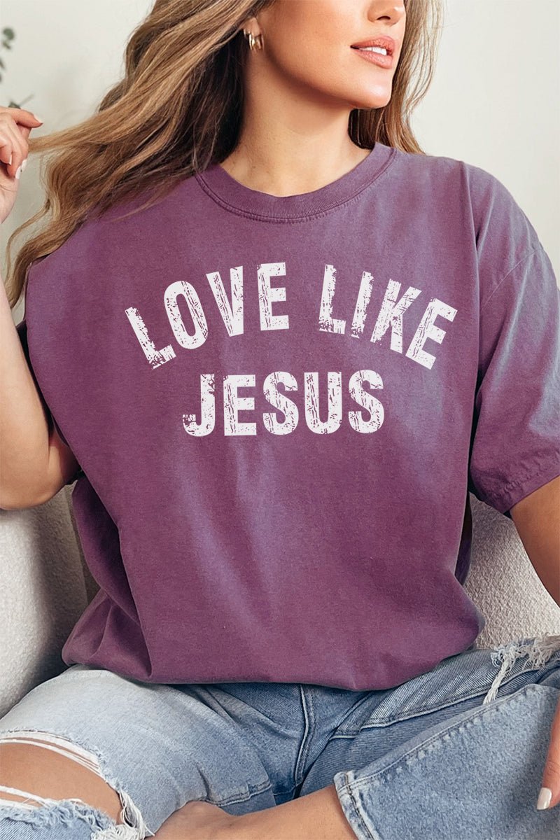 Arched Love Like Jesus Comfort Colors Adult Ring - Spun Cotton Tee - Wholesale Accessory Market