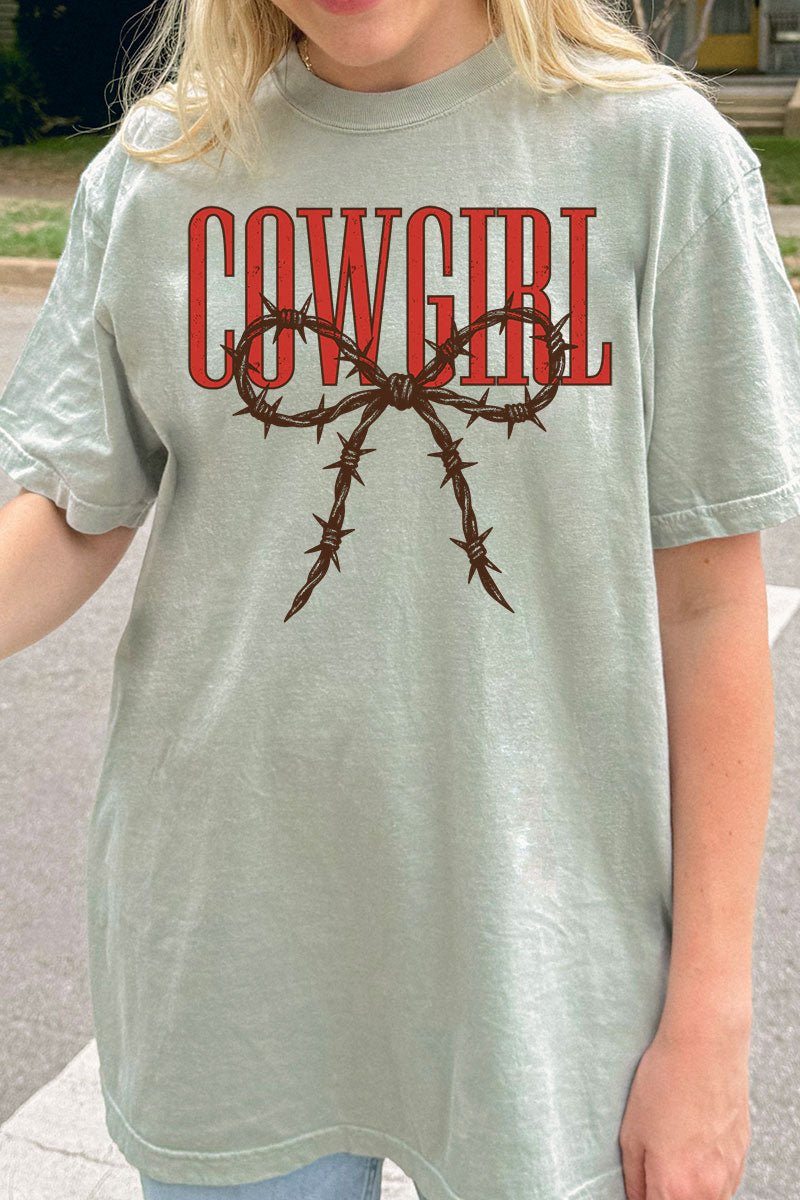 Barbed Wire Cowgirl Comfort Colors Adult Ring - Spun Cotton Tee - Wholesale Accessory Market