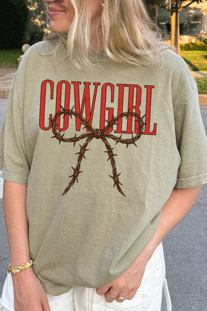 Barbed Wire Cowgirl Comfort Colors Adult Ring - Spun Cotton Tee - Wholesale Accessory Market