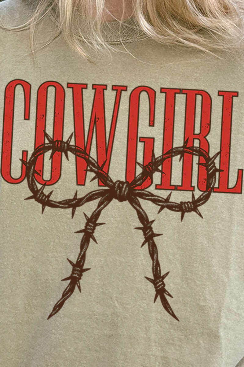 Barbed Wire Cowgirl Comfort Colors Adult Ring - Spun Cotton Tee - Wholesale Accessory Market