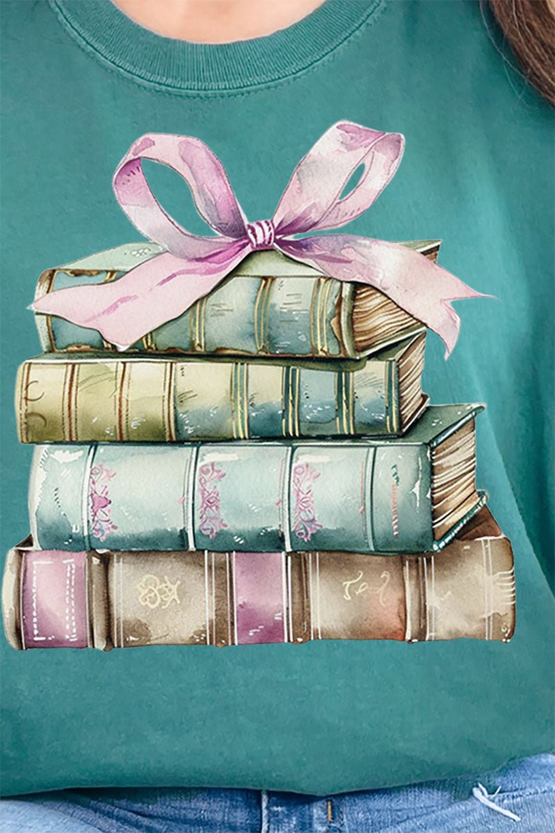 Bows And Books Comfort Colors Adult Ring - Spun Cotton Tee - Wholesale Accessory Market