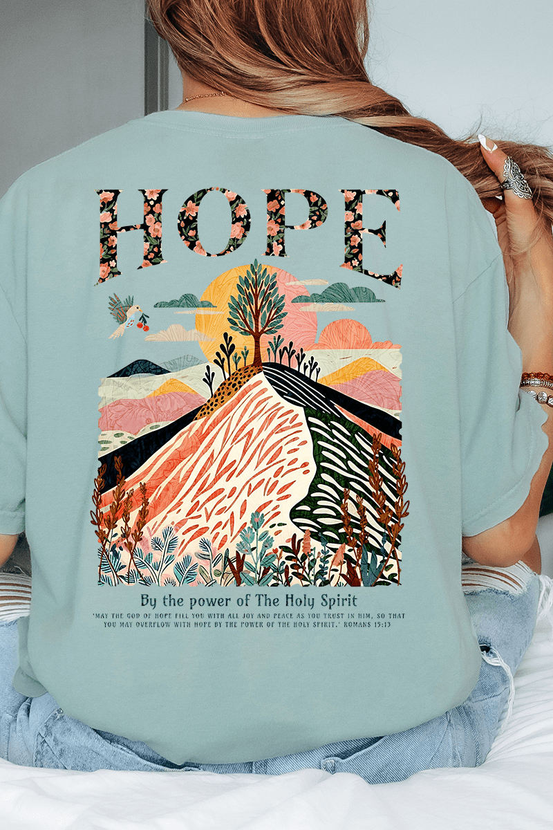 By The Power Of Hope Front & Back Comfort Colors Adult Ring - Spun Cotton Tee - Wholesale Accessory Market