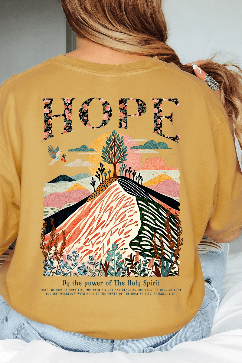 By The Power Of Hope Front & Back Comfort Colors Adult Ring - Spun Cotton Tee - Wholesale Accessory Market