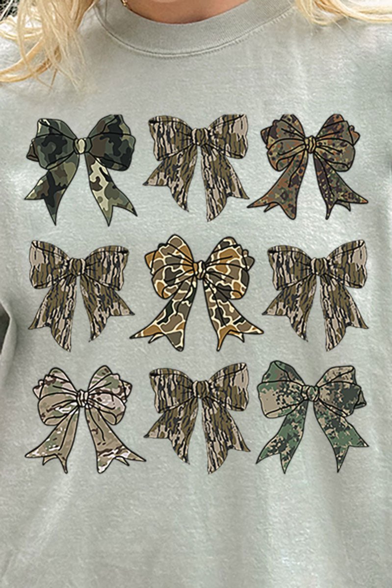 Camo Collage Coquette Bows Comfort Colors Adult Ring - Spun Cotton Tee - Wholesale Accessory Market