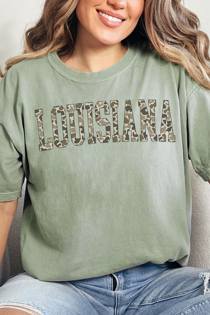 Camo Louisiana Comfort Colors Adult Ring - Spun Cotton Tee - Wholesale Accessory Market