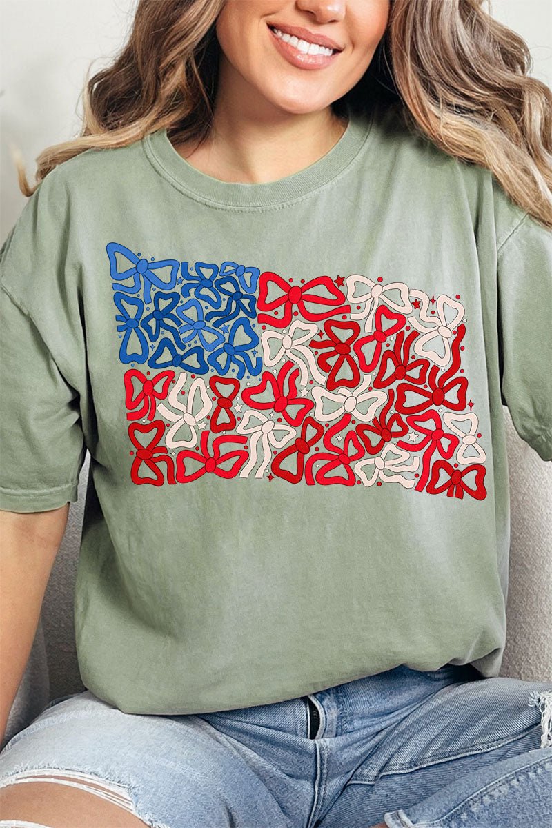 Coquette Collage American Flag Comfort Colors Adult Ring - Spun Cotton Tee - Wholesale Accessory Market