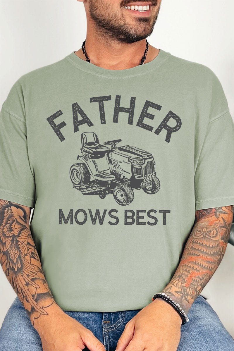 Father Mows Best Comfort Colors Adult Ring - Spun Cotton Tee - Wholesale Accessory Market