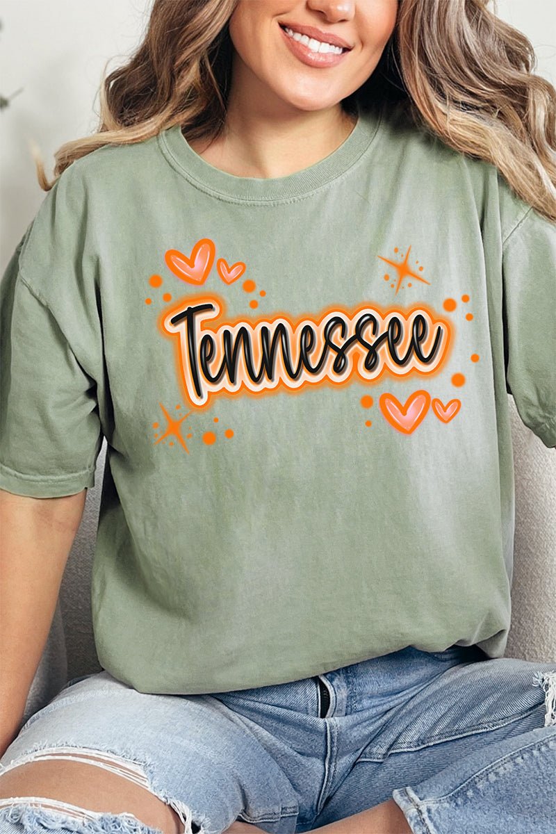 Faux Airbrush Tennessee Comfort Colors Adult Ring - Spun Cotton Tee - Wholesale Accessory Market