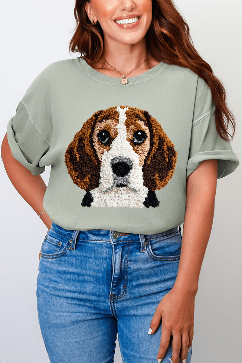 Faux Yarn Beagle Comfort Colors Adult Ring - Spun Cotton Tee - Wholesale Accessory Market