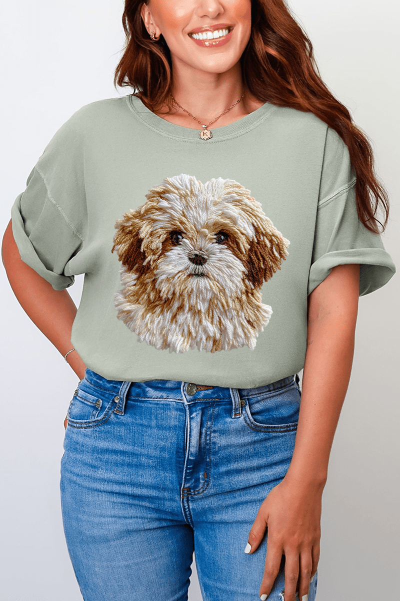 Faux Yarn Shih Tzu Comfort Colors Adult Ring - Spun Cotton Tee - Wholesale Accessory Market