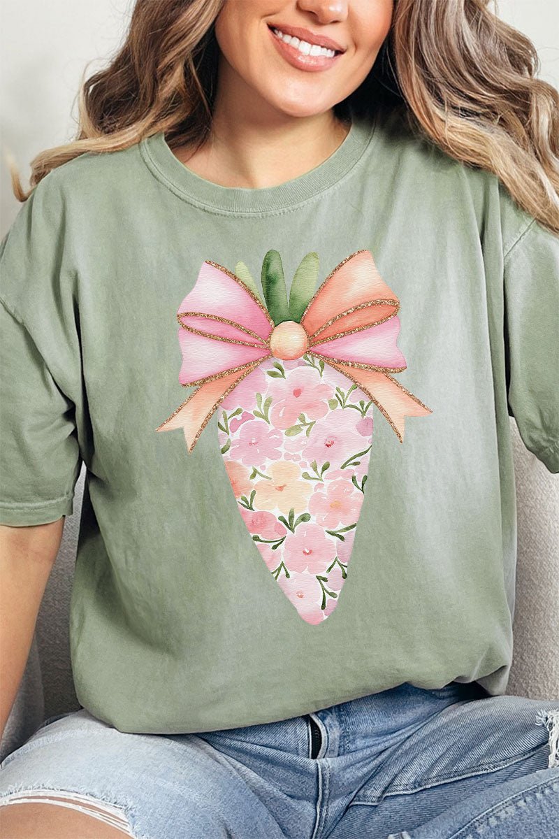 Floral Spring Carrot Comfort Colors Adult Ring - Spun Cotton Tee - Wholesale Accessory Market