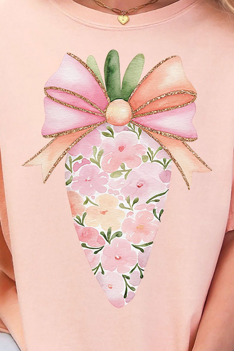 Floral Spring Carrot Comfort Colors Adult Ring - Spun Cotton Tee - Wholesale Accessory Market