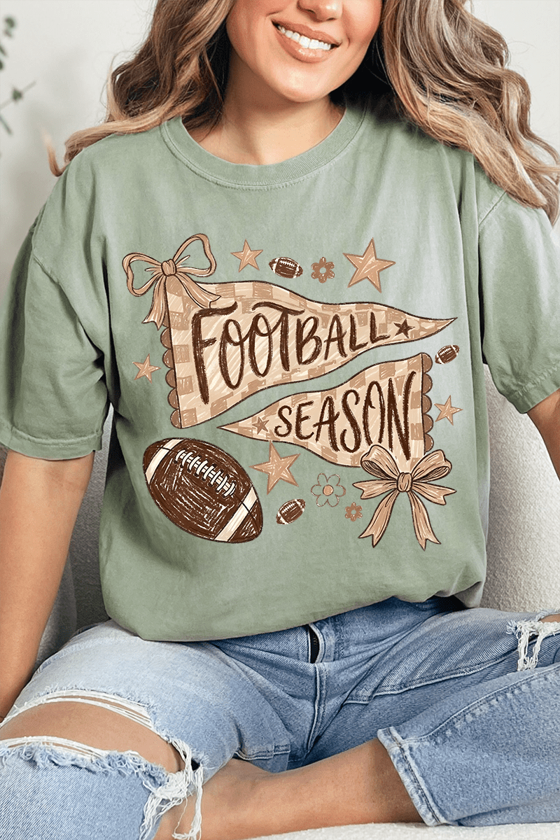 Football Season Doodle Comfort Colors Adult Ring-Spun Cotton Tee - Wholesale Accessory Market