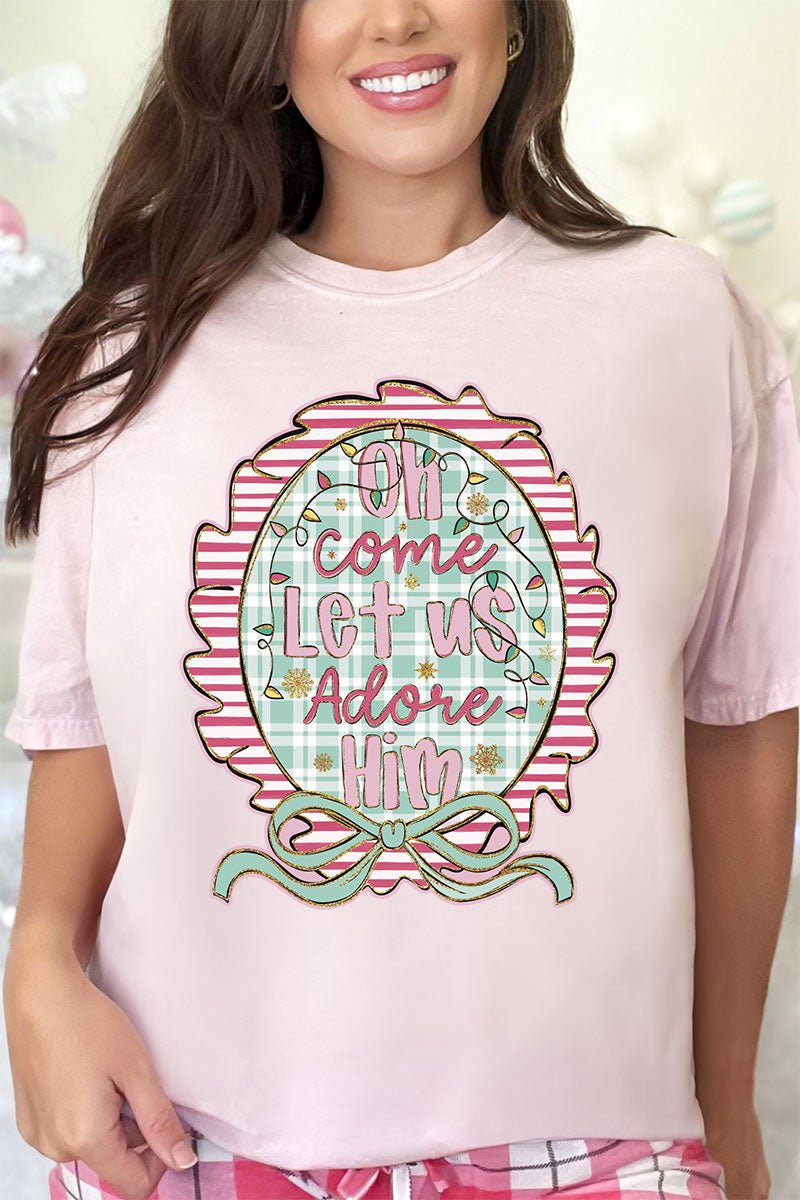 Framed Oh Come Let Us Comfort Colors Adult Ring - Spun Cotton Tee - Wholesale Accessory Market