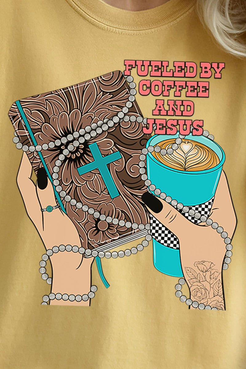 Fueled By Coffee & Jesus Comfort Colors Adult Ring - Spun Cotton Tee - Wholesale Accessory Market