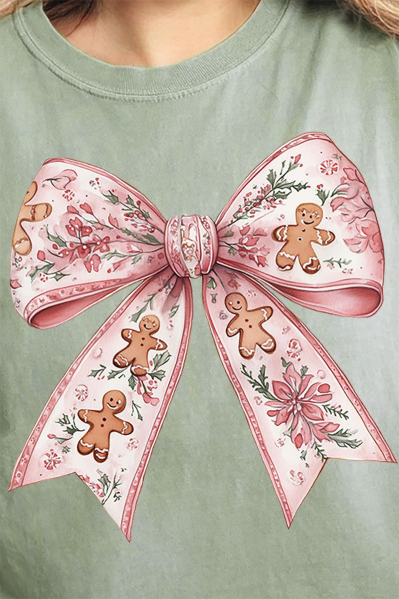 Gingerbread Coquette Bow Comfort Colors Adult Ring - Spun Cotton Tee - Wholesale Accessory Market
