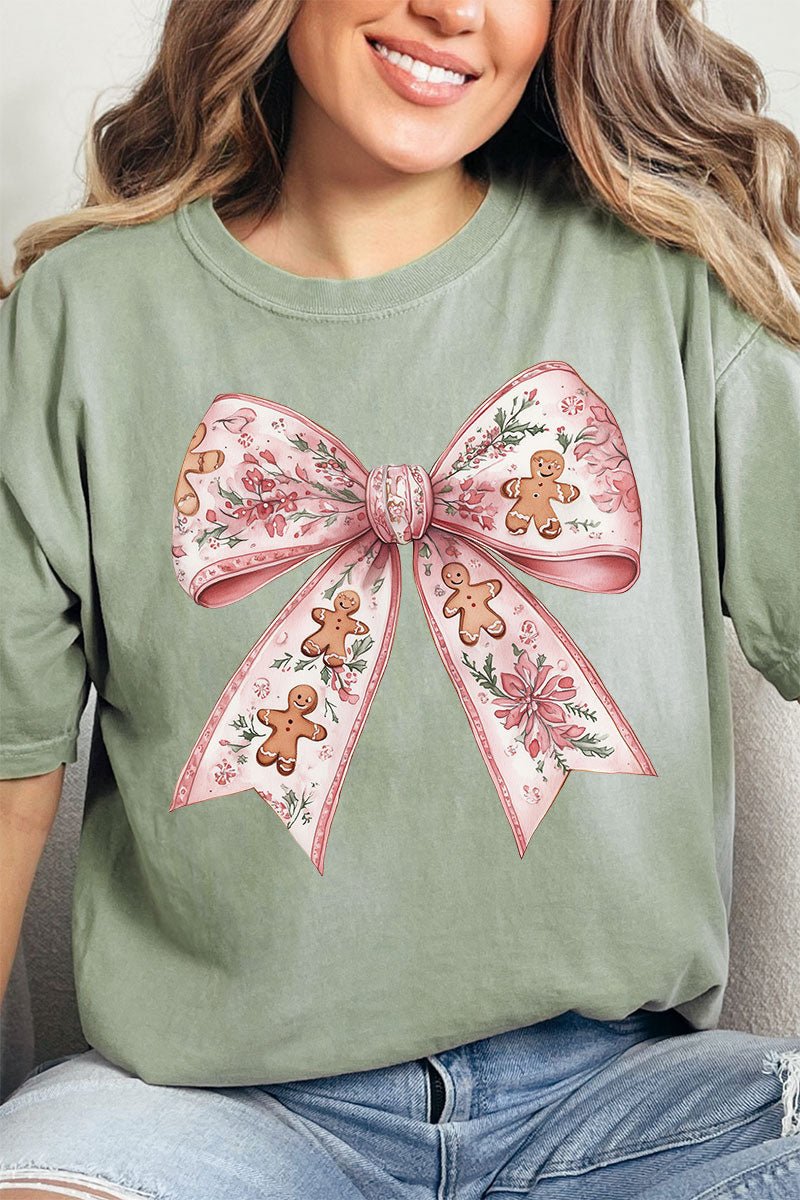Gingerbread Coquette Bow Comfort Colors Adult Ring - Spun Cotton Tee - Wholesale Accessory Market