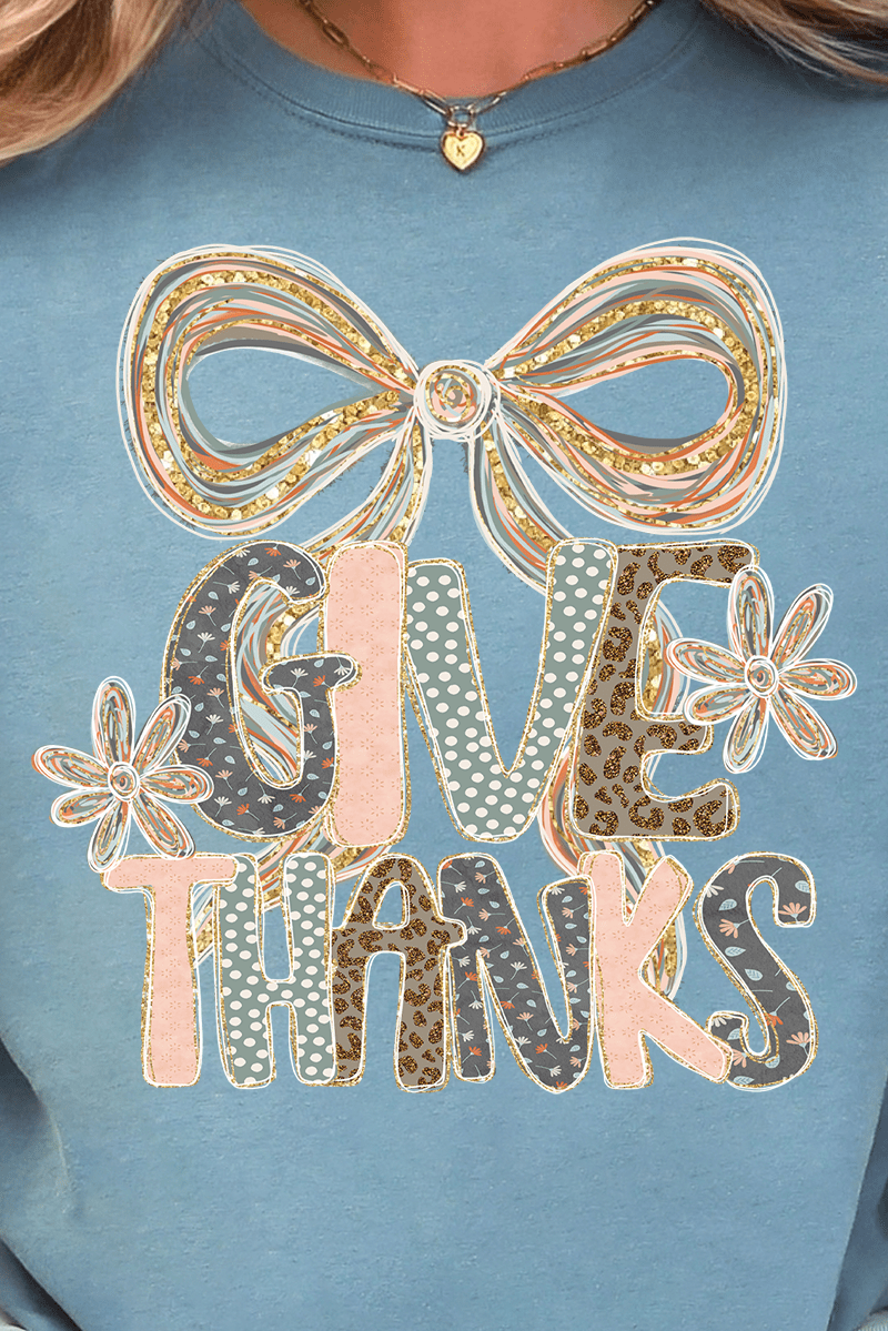 Give Thanks Coquette Comfort Colors Adult Ring - Spun Cotton Tee - Wholesale Accessory Market