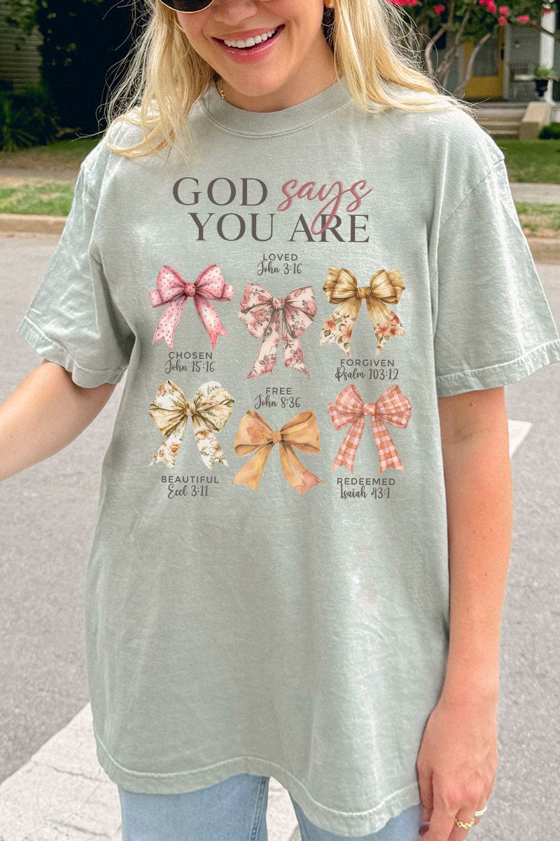 God Says You Are Coquette Comfort Colors Adult Ring - Spun Cotton Tee - Wholesale Accessory Market