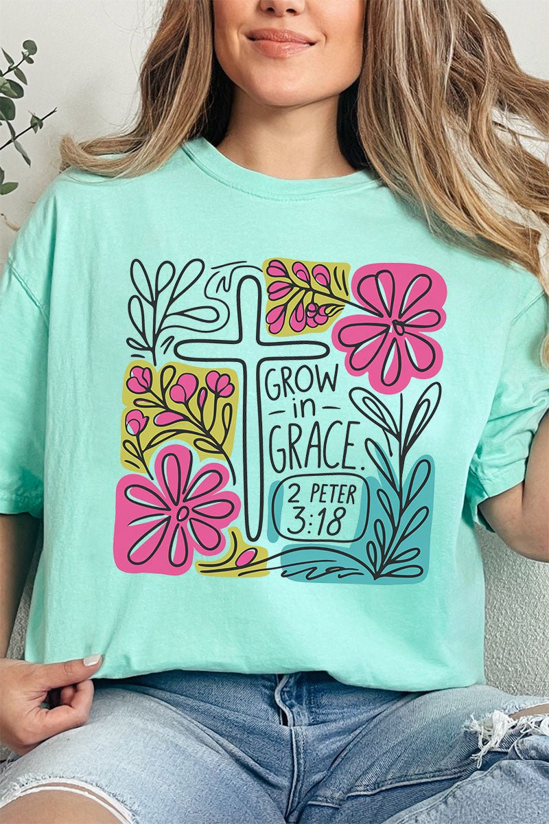 Grow In Grace Doodle Comfort Colors Adult Ring - Spun Cotton Tee - Wholesale Accessory Market