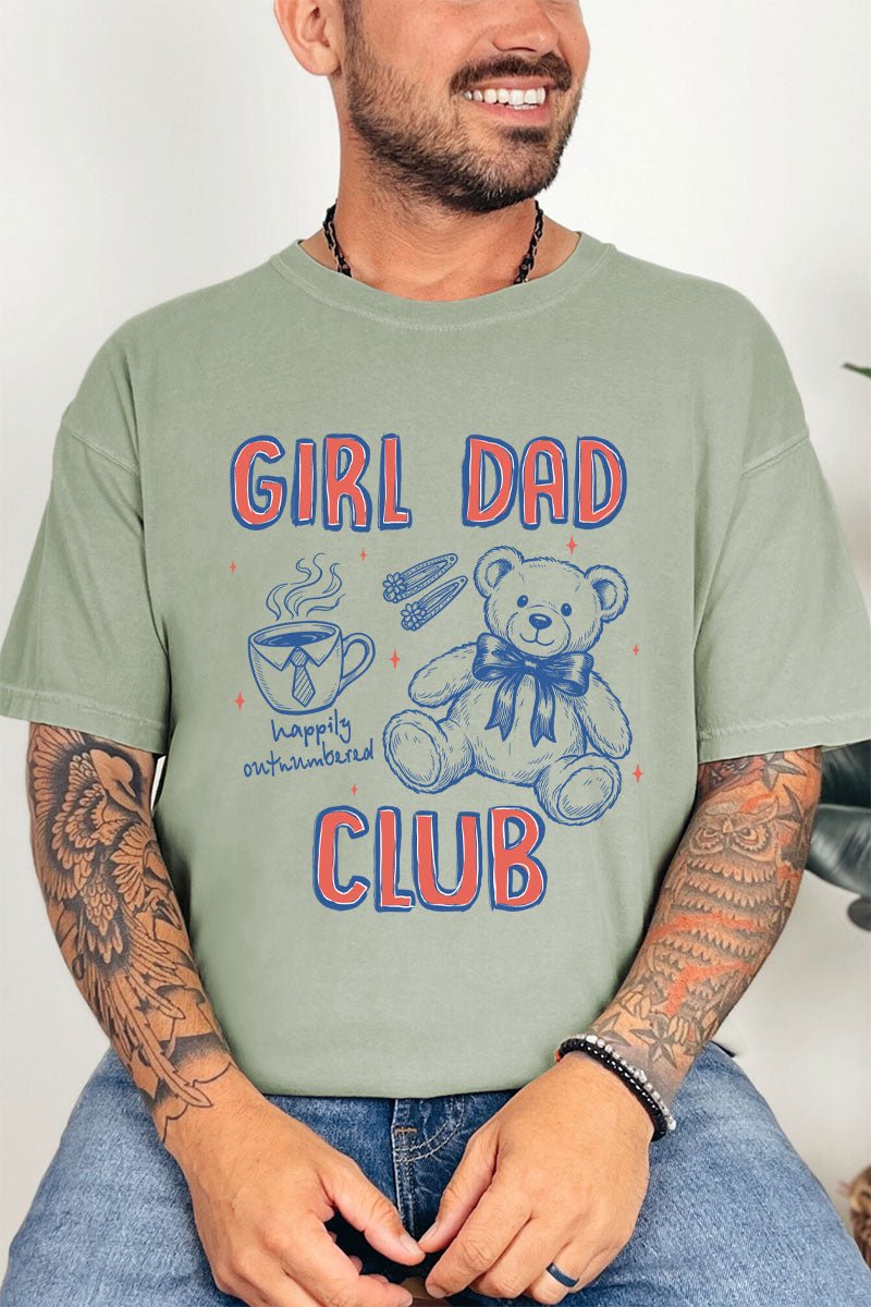 Happily Outnumbered Girl Dad Club Comfort Colors Adult Ring - Spun Cotton Tee - Wholesale Accessory Market