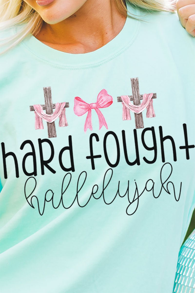 Hard Fought Hallelujah Comfort Colors Adult Ring - Spun Cotton Tee - Wholesale Accessory Market